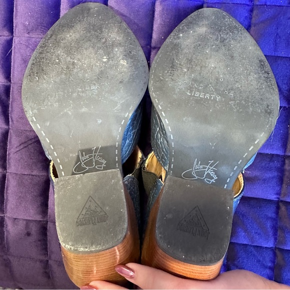 BUNDLED - Fluevog Entrance Room 502 Navy Heeled Ankle Boots - Picture 10 of 10